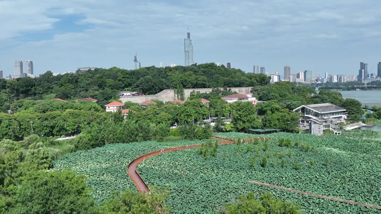 玄武湖风景慢镜头视频素材