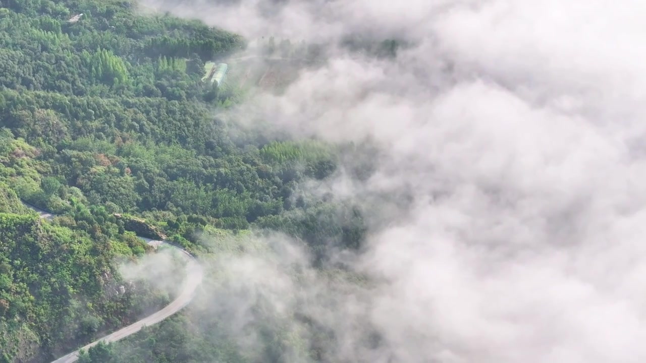 河南省辉县市薄壁镇南太行山区宝泉景区附近雨后日出云海奇观视频下载