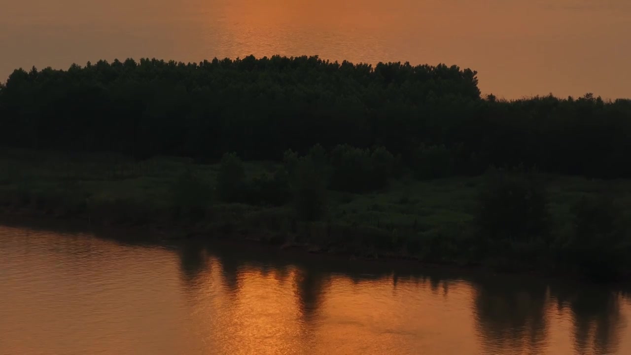 航拍南京长江夕阳视频素材