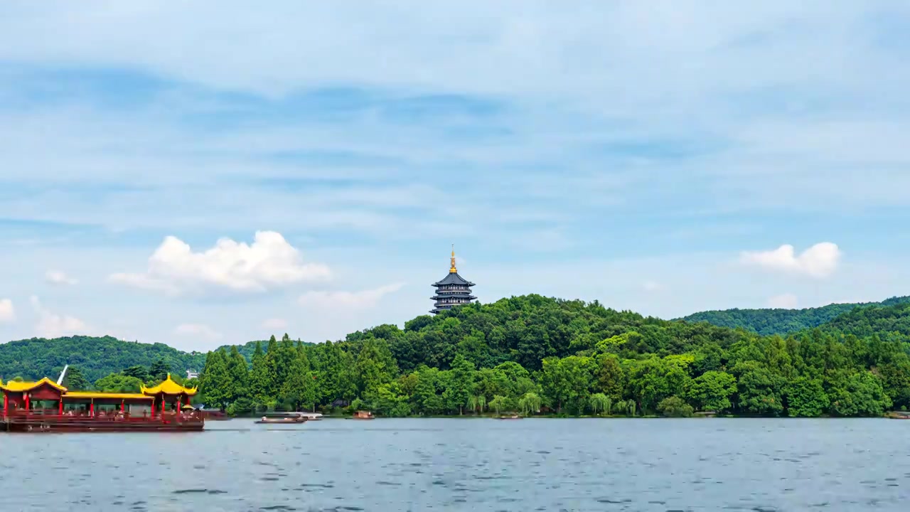 杭州雷峰塔 旅游 绿色视频素材