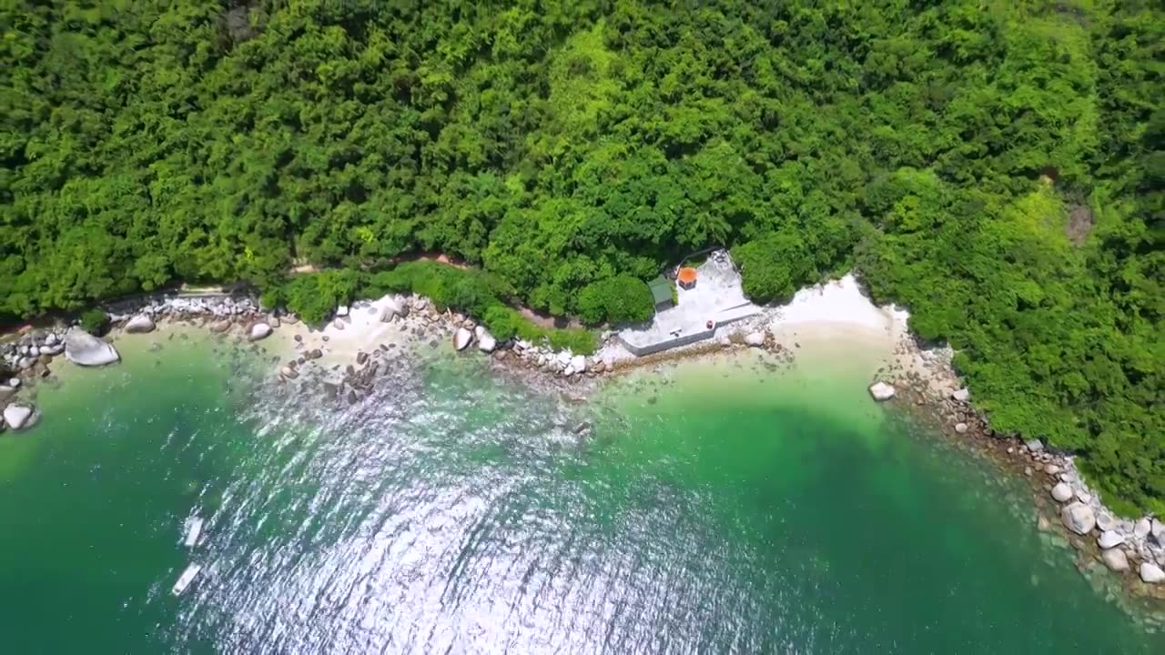 航拍深圳龙岗南澳鹅公湾风景视频素材