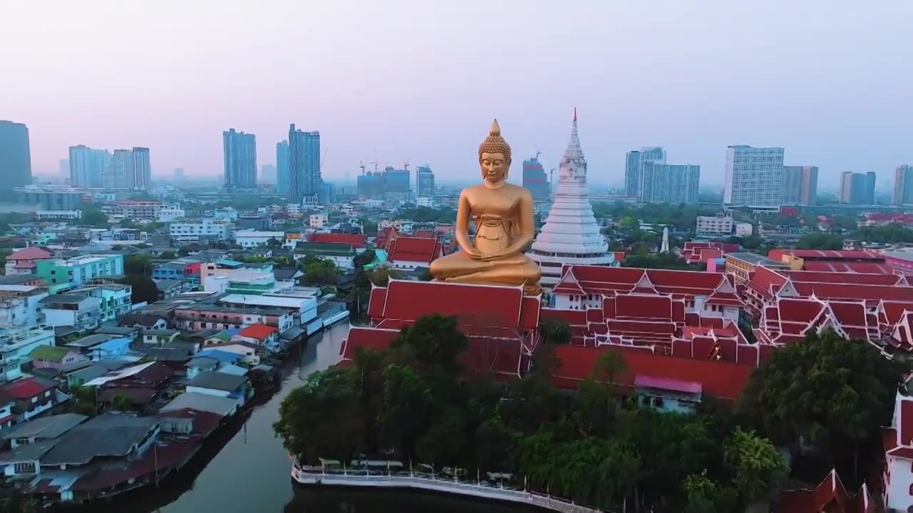 泰国-曼谷-水门寺视频素材