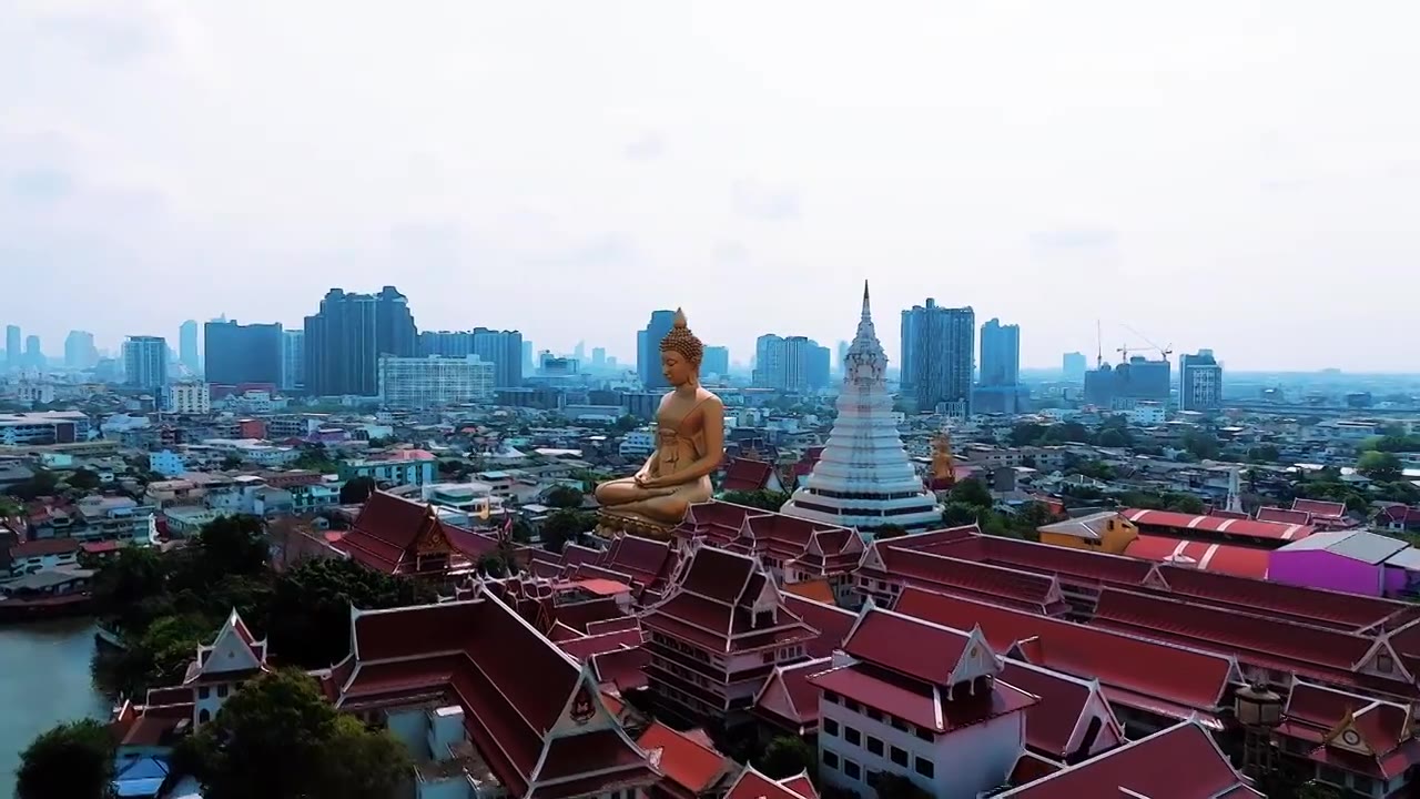 泰国-曼谷-水门寺视频素材