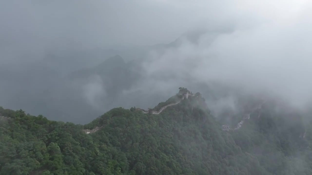 箭扣长城雨后云海，日落晚霞 （2024.06.17）视频素材