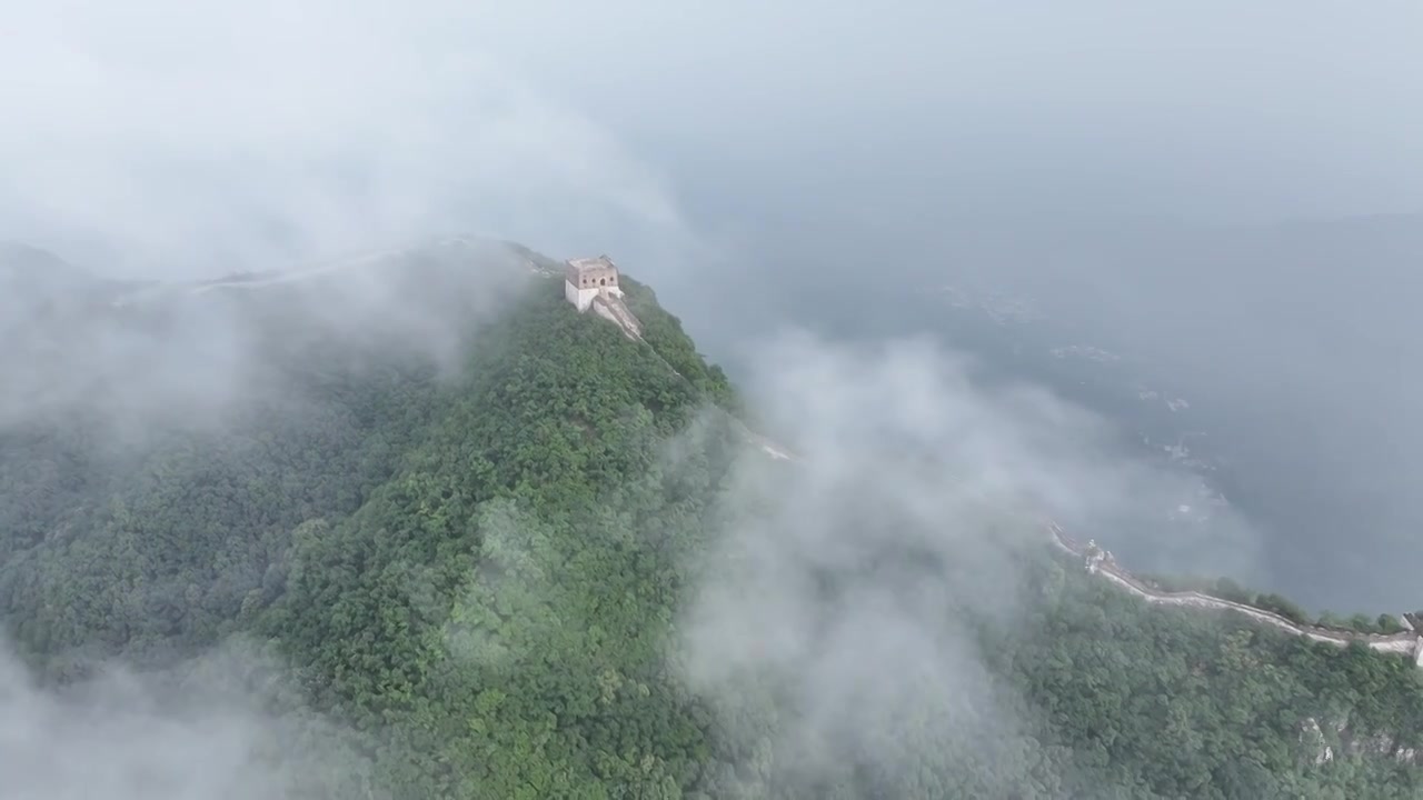 箭扣长城雨后云海，日落晚霞 （2024.06.17）视频素材