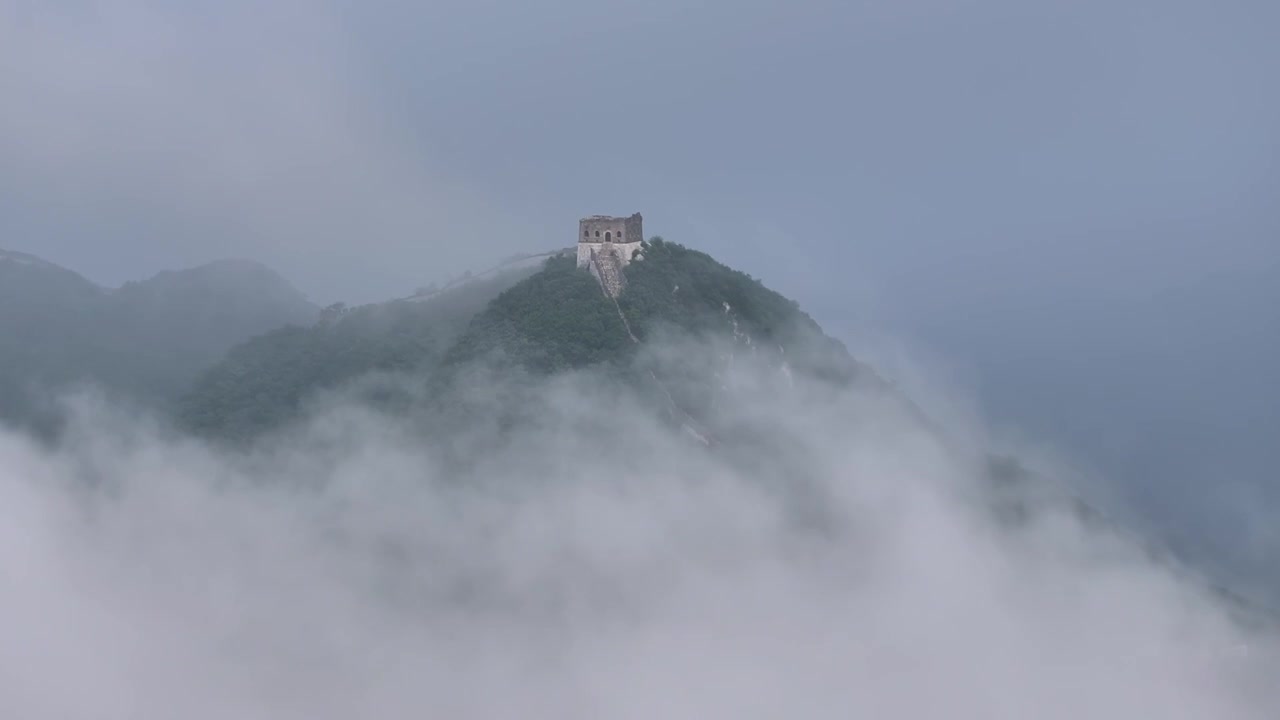 箭扣长城雨后云海，日落晚霞 （2024.06.17）视频素材