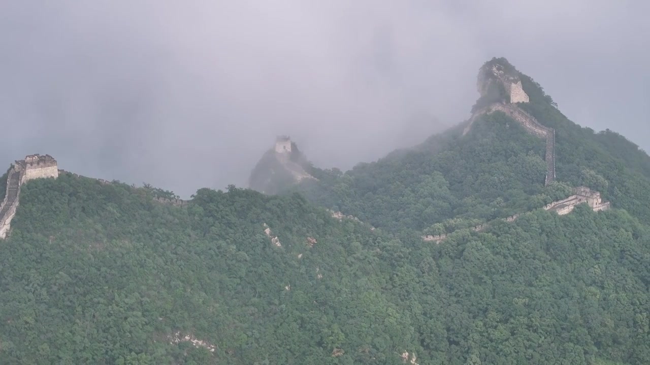 箭扣长城雨后云海，日落晚霞 （2024.06.17）视频素材