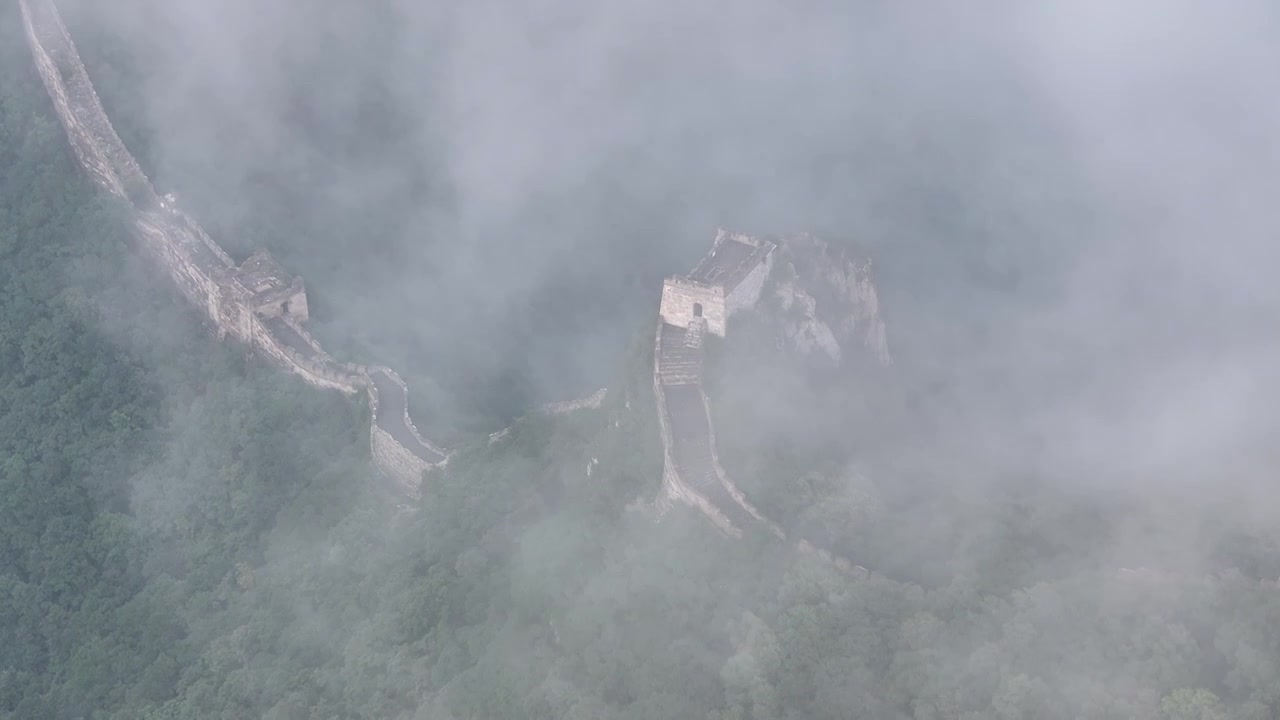 箭扣长城雨后云海，日落晚霞 （2024.06.17）视频素材