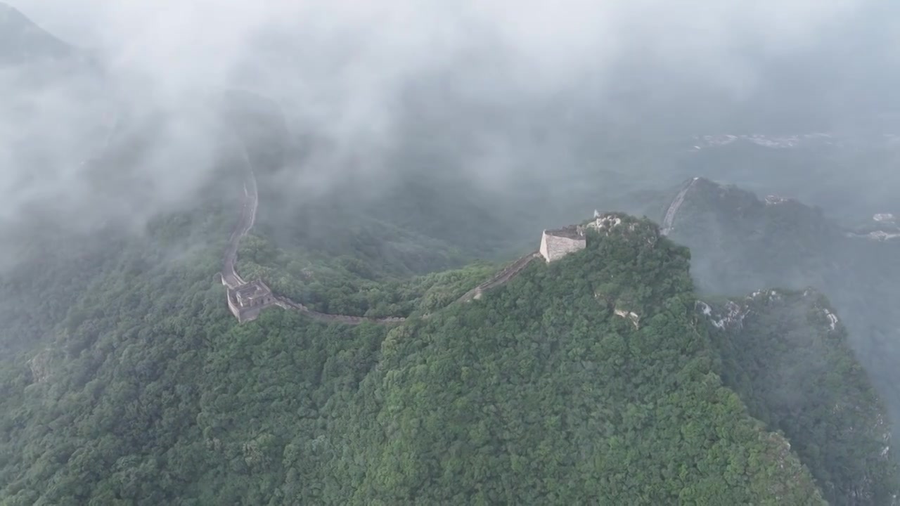 箭扣长城雨后云海，日落晚霞 （2024.06.17）视频素材