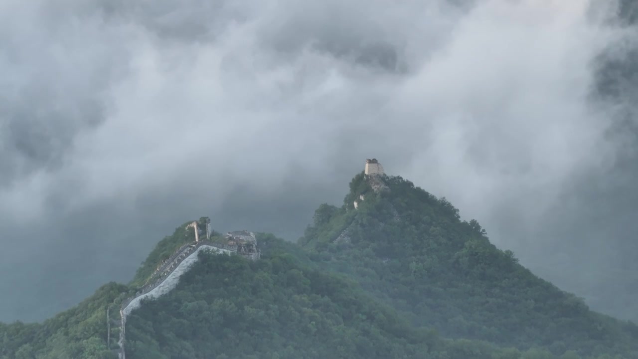 箭扣长城雨后云海，日落晚霞 （2024.06.17）视频下载