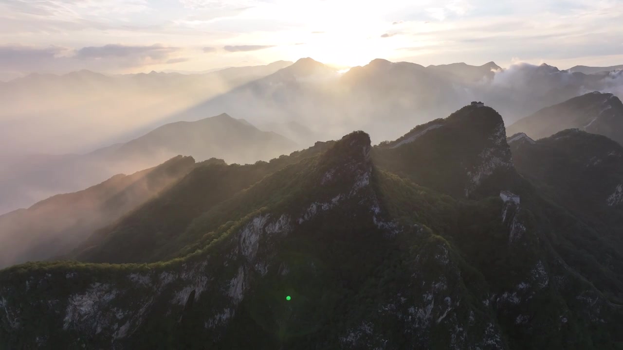 箭扣长城雨后云海，日落晚霞 （2024.06.17）视频下载