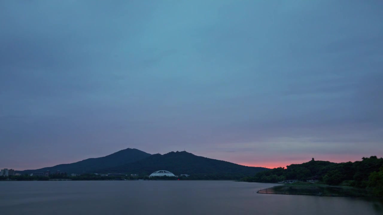 玄武湖朝霞视频素材