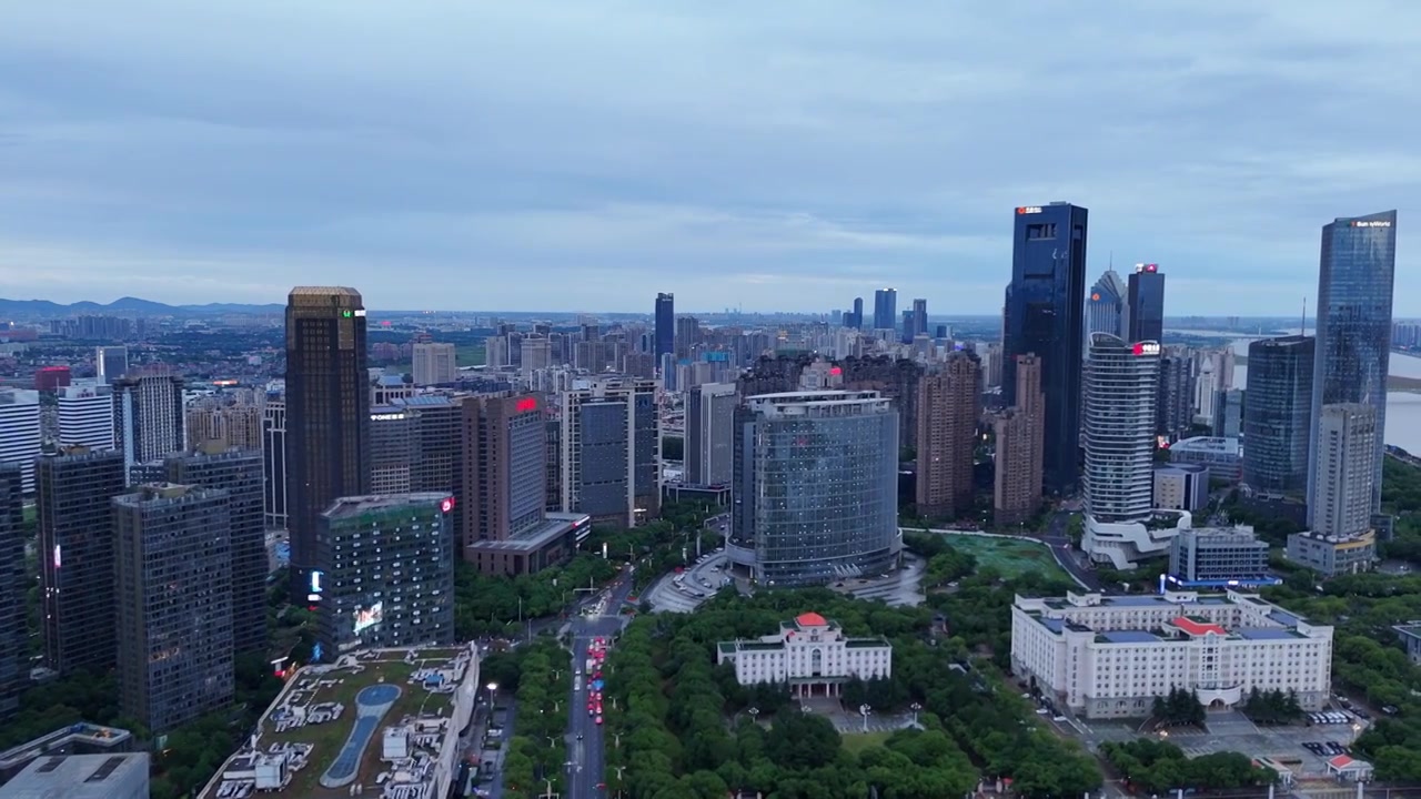 南昌红谷滩夜景城市风光视频素材