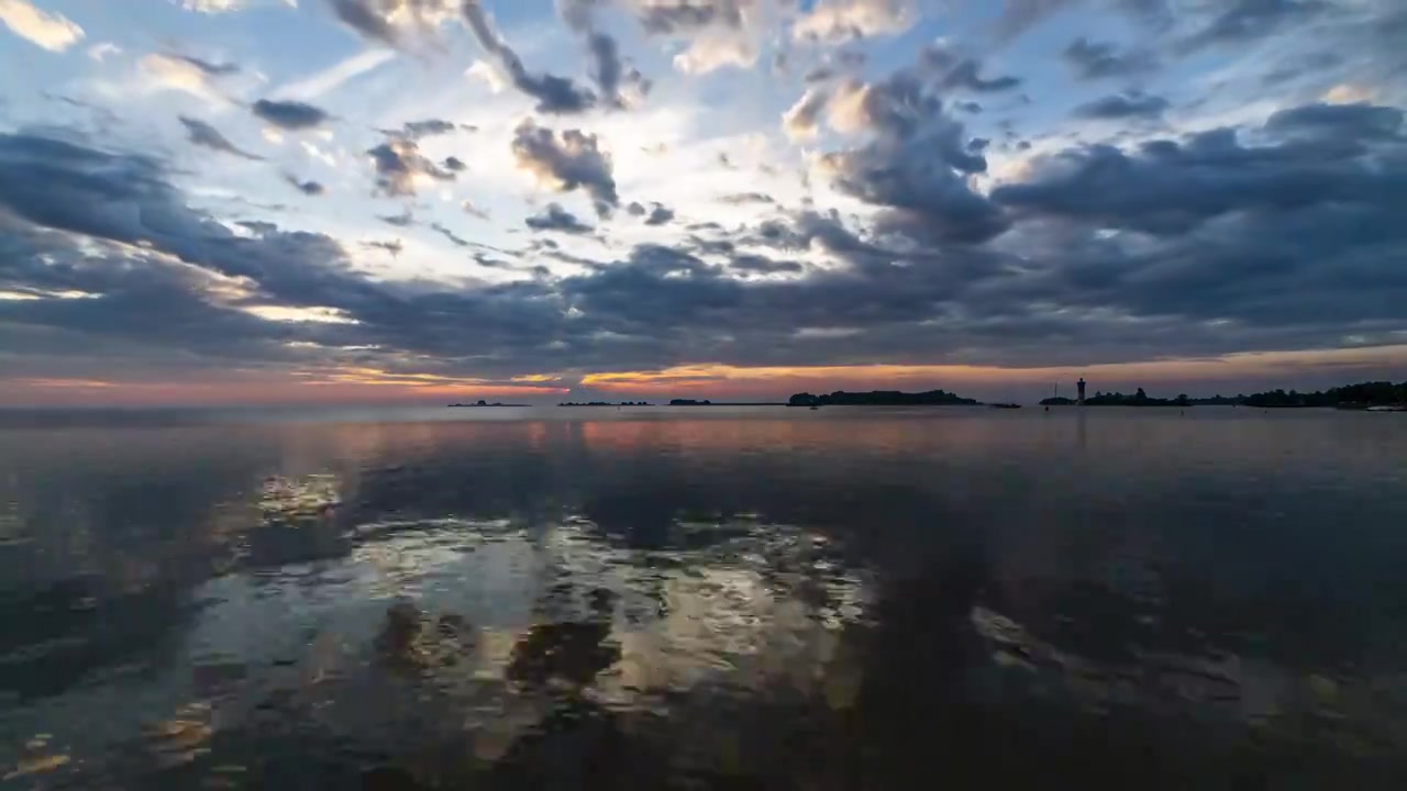 洪泽湖晚霞日落视频素材