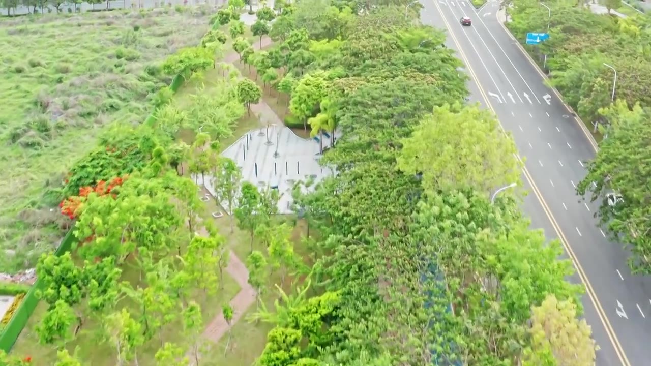 海南三亚崖州湾科技城道路航拍视频素材