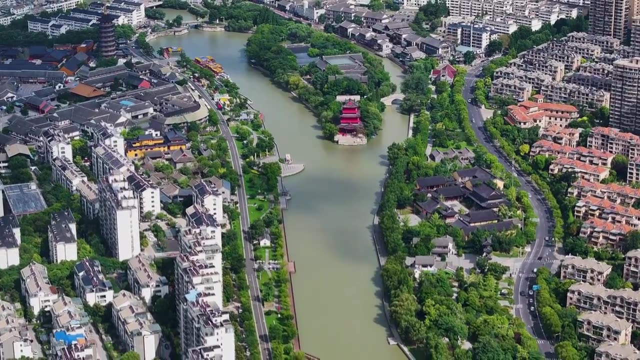 运河之都江苏淮安城市风光视频下载