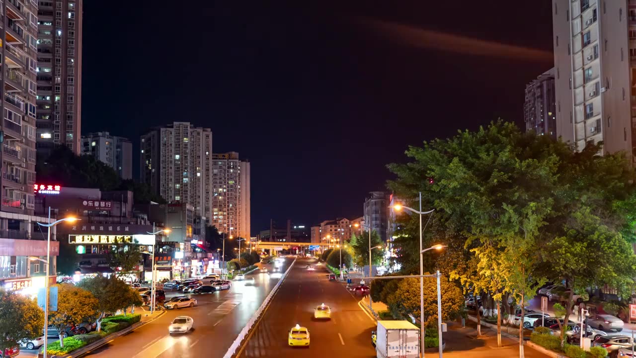 重庆鱼洞轻轨夜景都市延迟风光视频素材