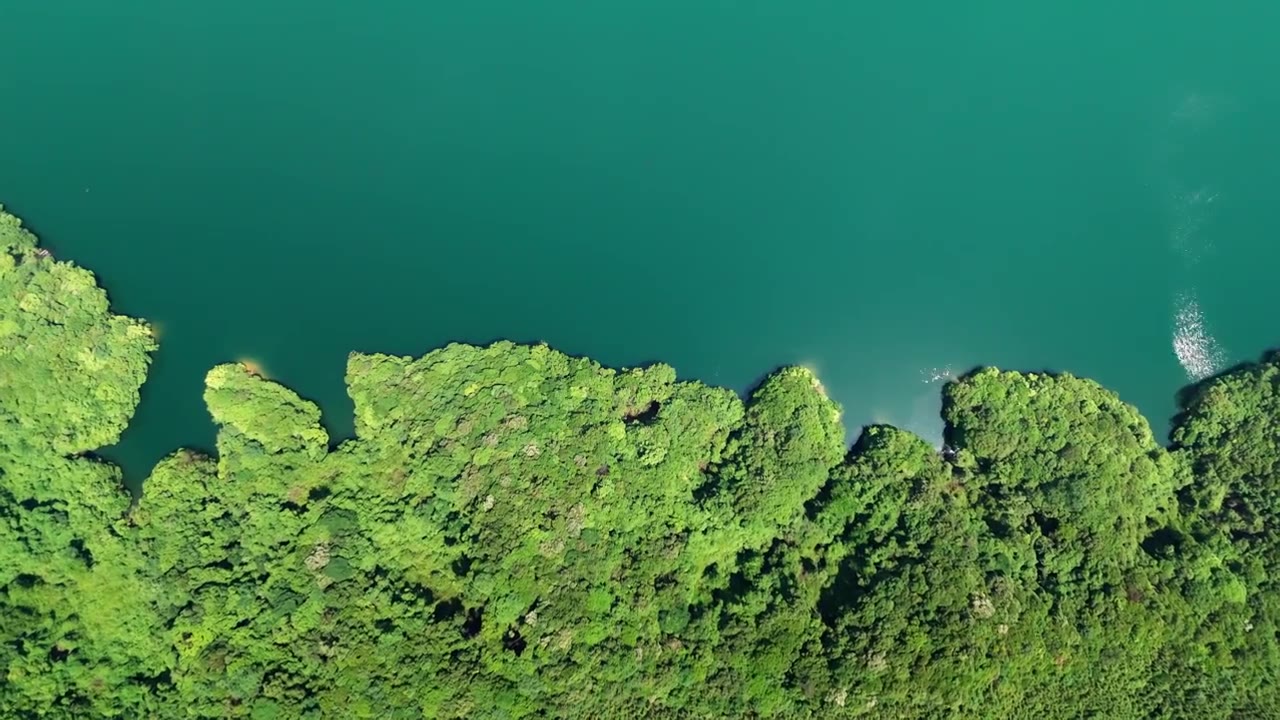 江西省乐平市翠萍湖水源地航拍风景视频素材