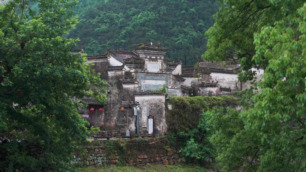 江西景德镇瑶里古镇风景航拍视频素材