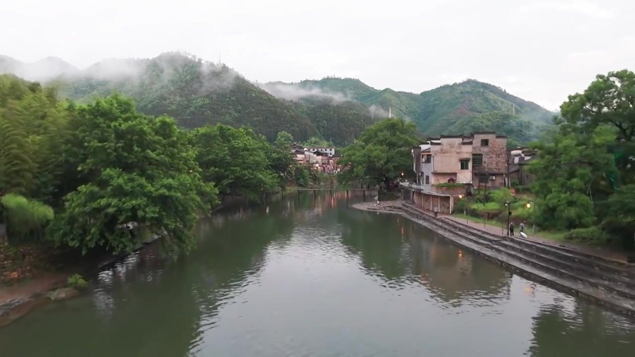 江西景德镇瑶里古镇风景航拍视频素材