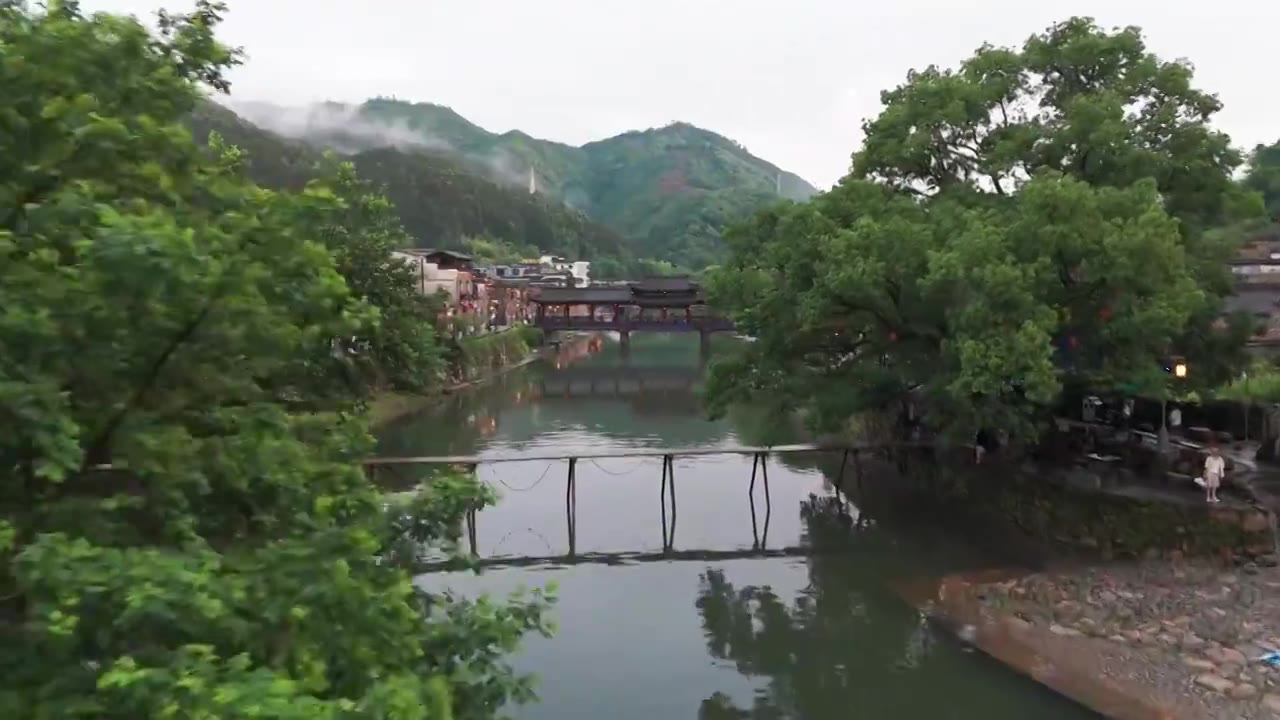 江西景德镇瑶里古镇风景航拍视频下载