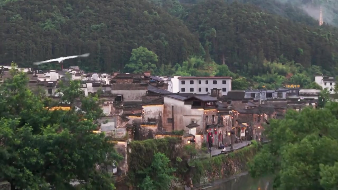 江西景德镇瑶里古镇风景航拍视频素材