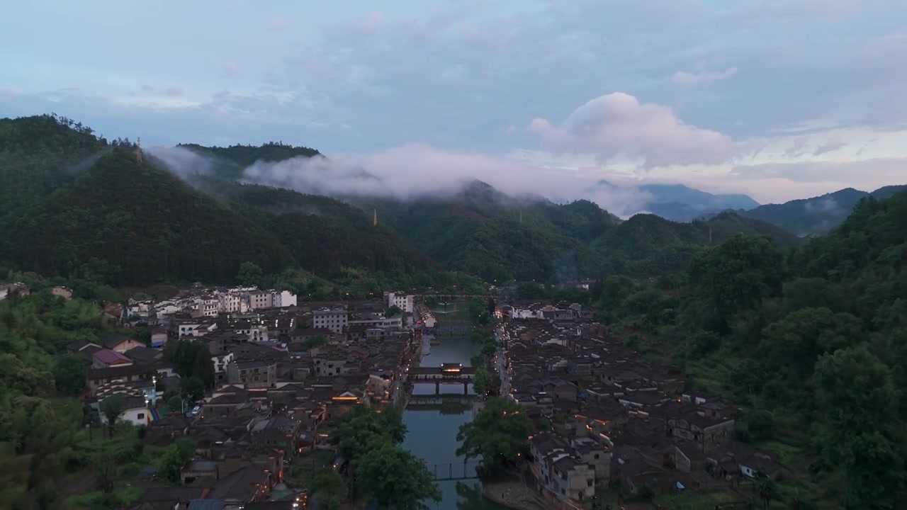 江西景德镇瑶里古镇风景航拍视频下载