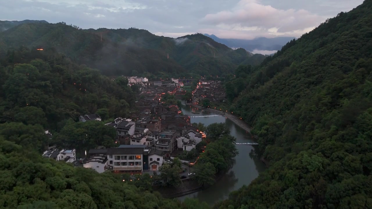 江西景德镇瑶里古镇风景航拍视频下载