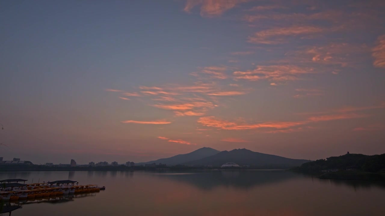 南京玄武湖朝霞视频素材