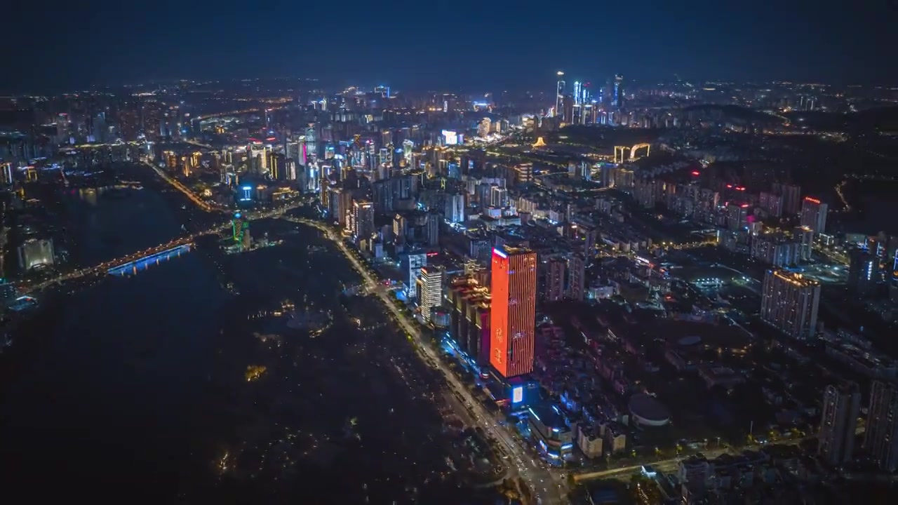 城市繁华夜空夜景视频素材