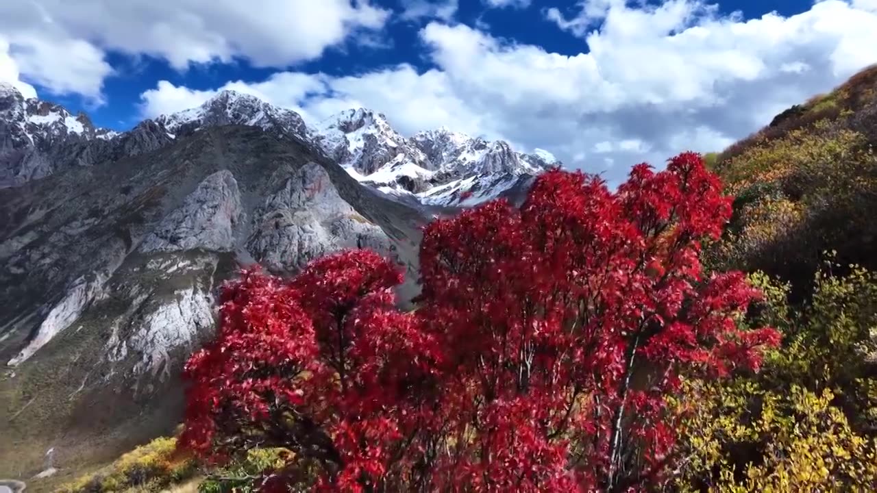 美丽川西甘孜县卓达拉雪山视频素材