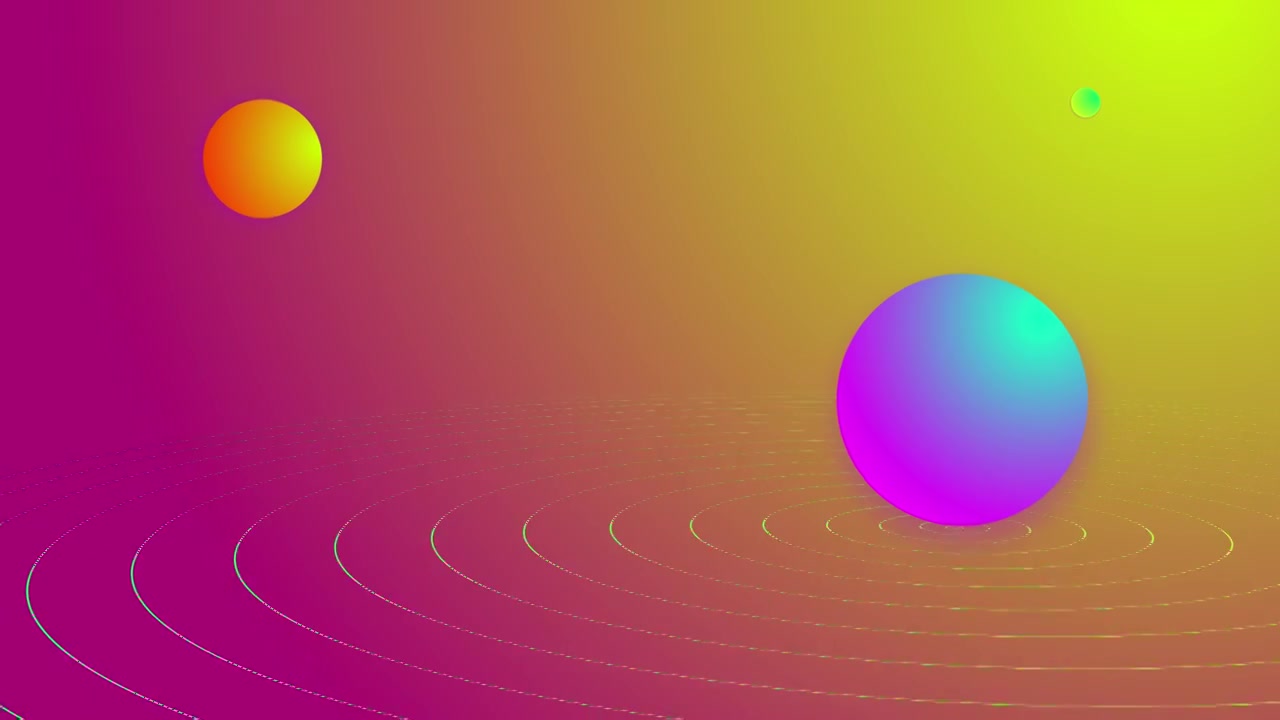 在三维球体空间中飞行视频素材画面1