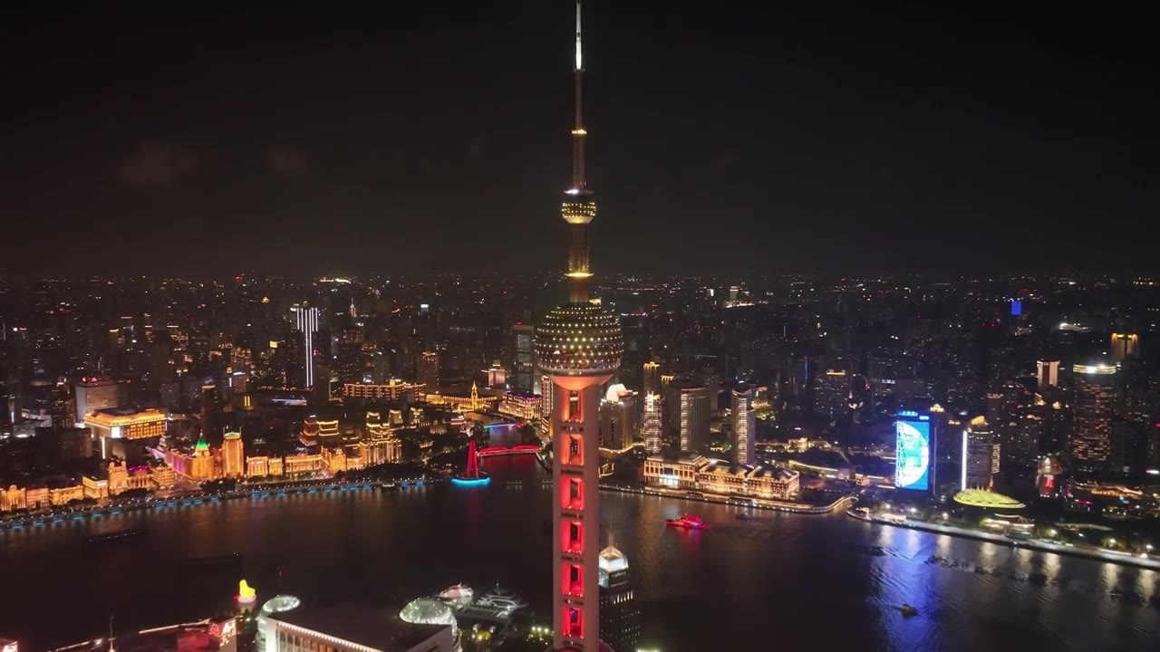 上海陆家嘴夜景视频素材