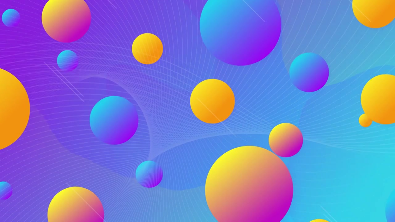 彩色背景与气球在一个梯度视频素材画面1