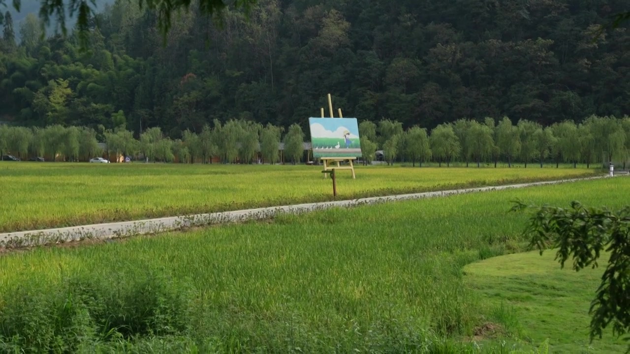 湖北恩施乡村旅游网红点：恩施白果塘里堂外秋日田园风光视频素材