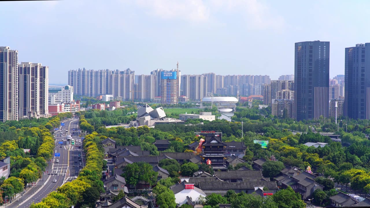 盐城海盐历史文化风景区水街博物馆串场之眼视频下载