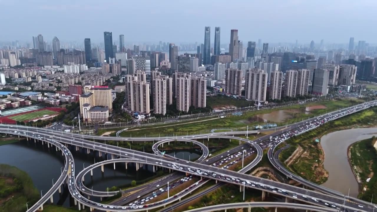 南昌城市风景，黄家湖立交视频素材