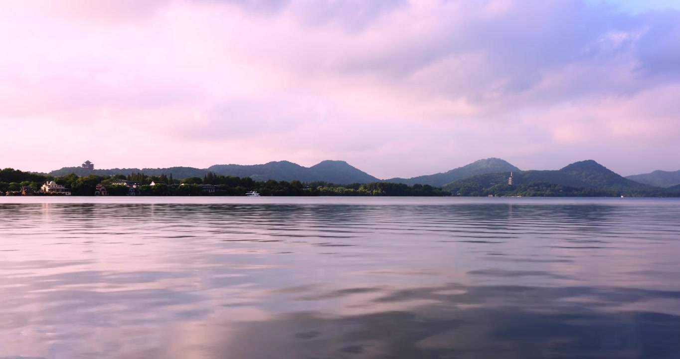 清晨西湖风景美景视频素材