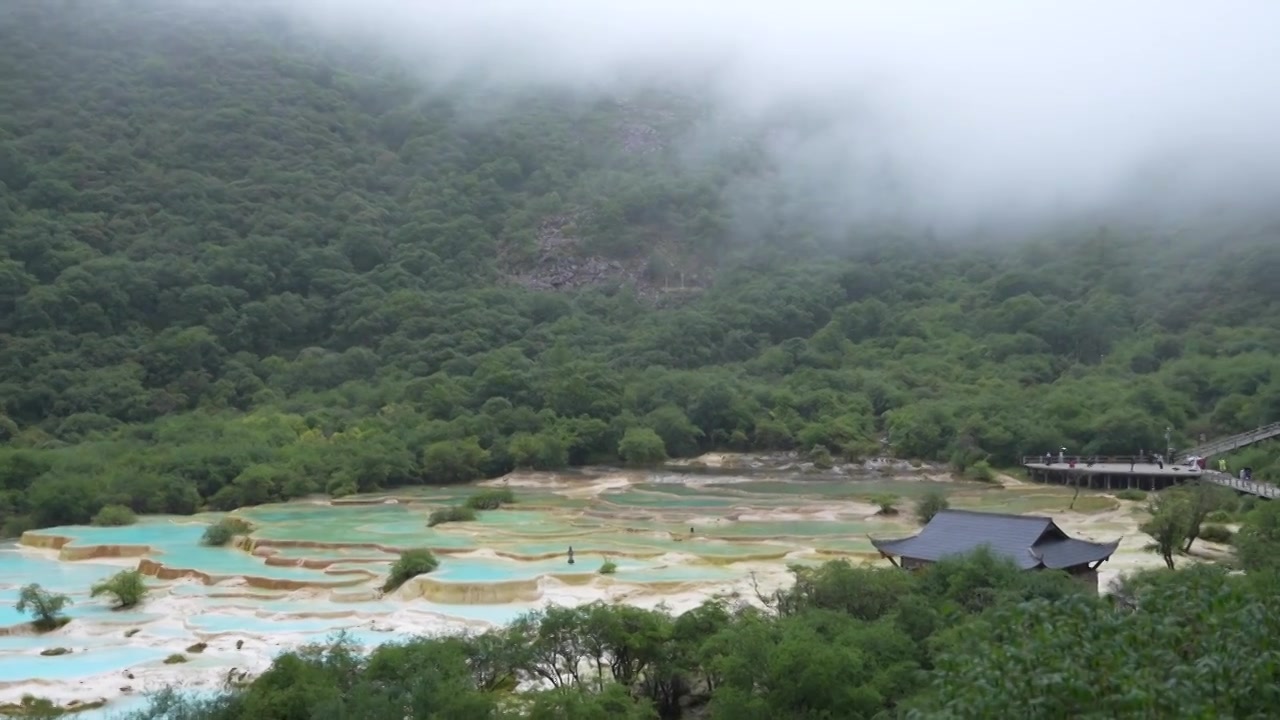 国家5A级旅游景区黄龙景色视频素材