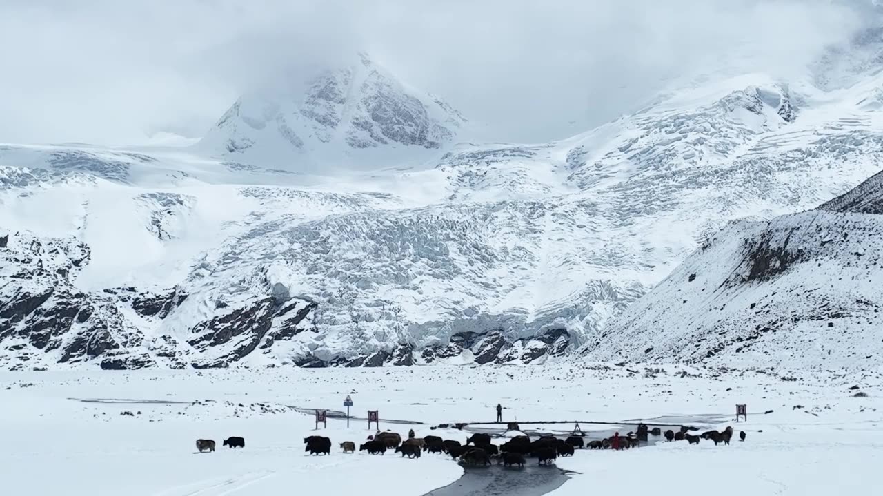 萨普雪山航拍视频下载