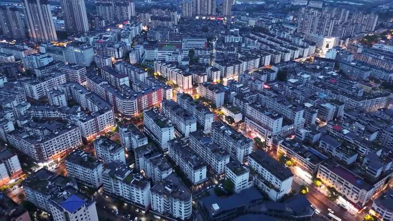 鹰潭夜景航拍视频视频下载