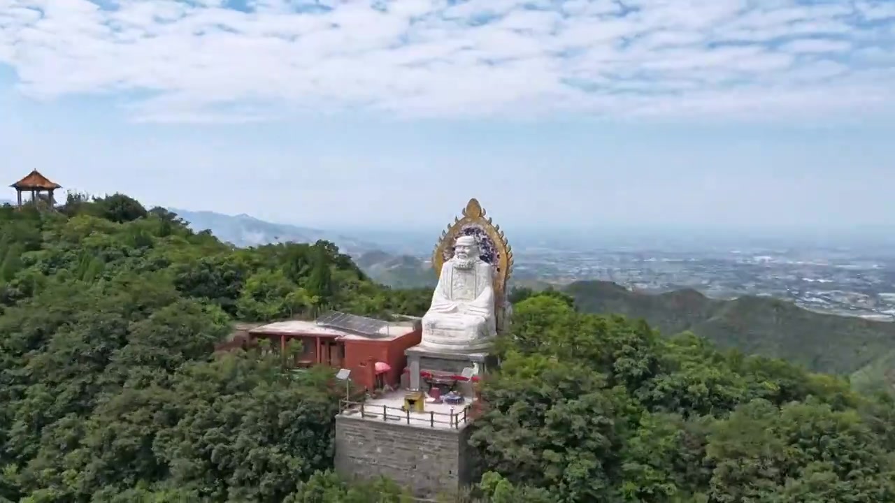 郑州市登封市少林景区嵩山山顶达摩祖师雕像视频素材