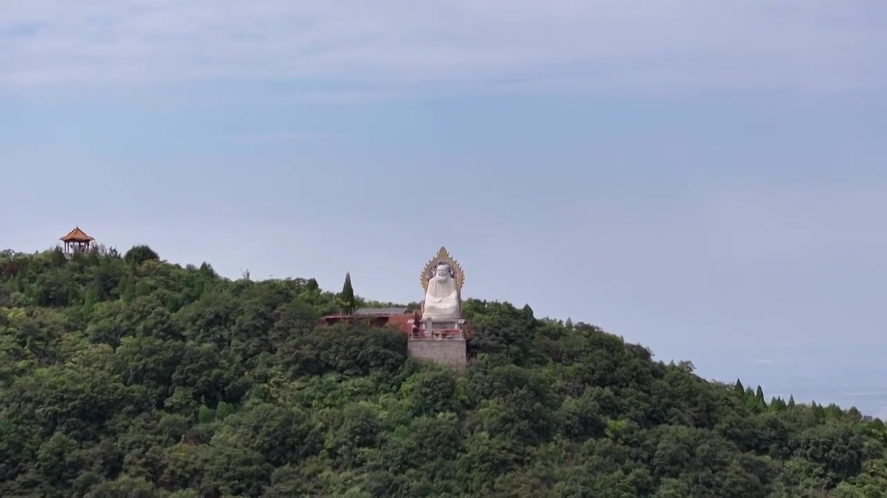 郑州市登封市少林景区嵩山山顶达摩祖师雕像视频下载