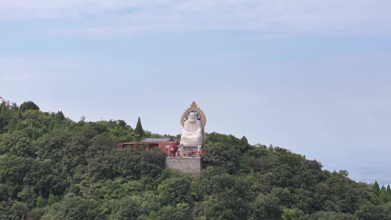 郑州市登封市少林景区嵩山山顶达摩祖师雕像视频下载