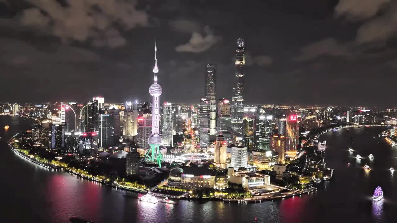 上海夜景航拍 | 2024上海国际光影节陆家嘴联动灯光秀全过程视频下载