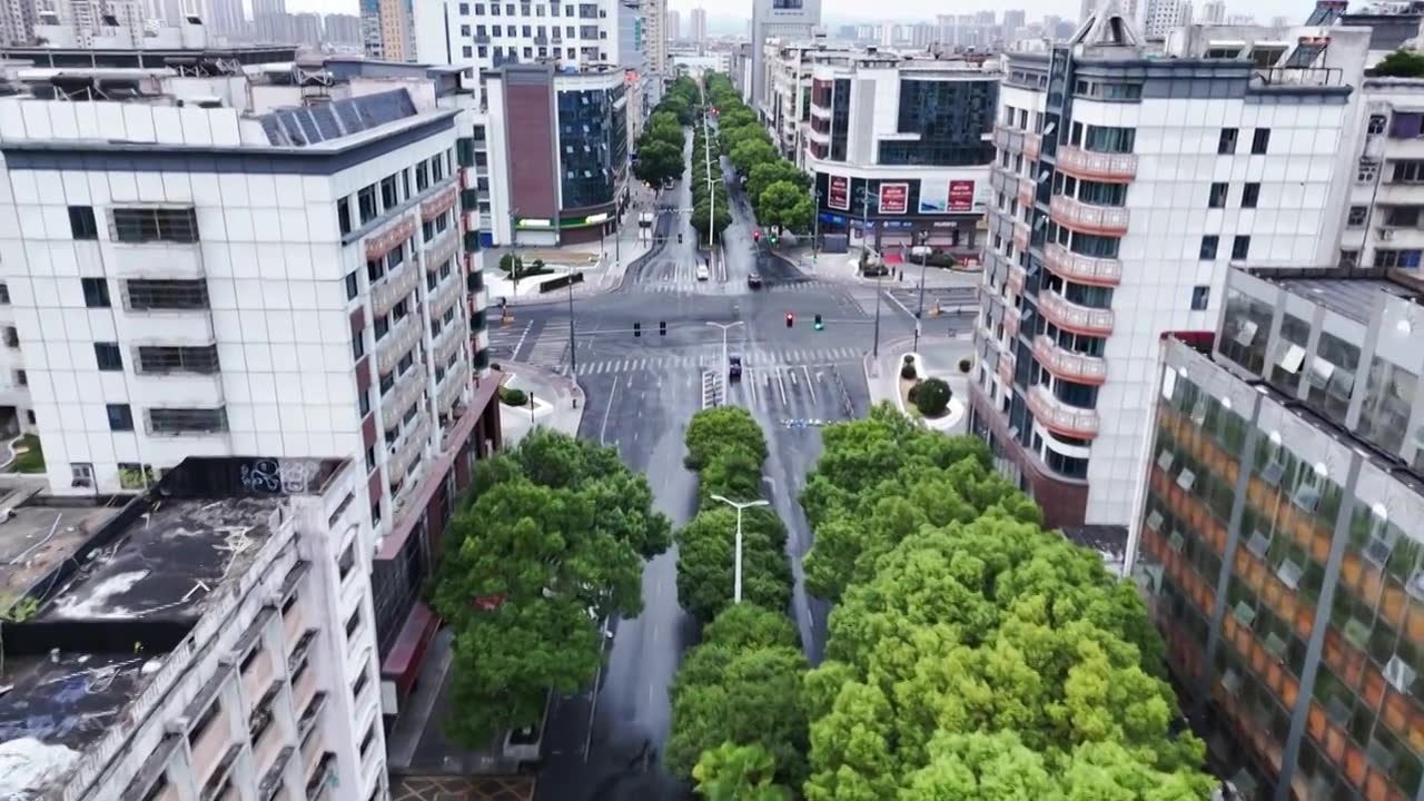 鹰潭月湖区建筑街道视频下载