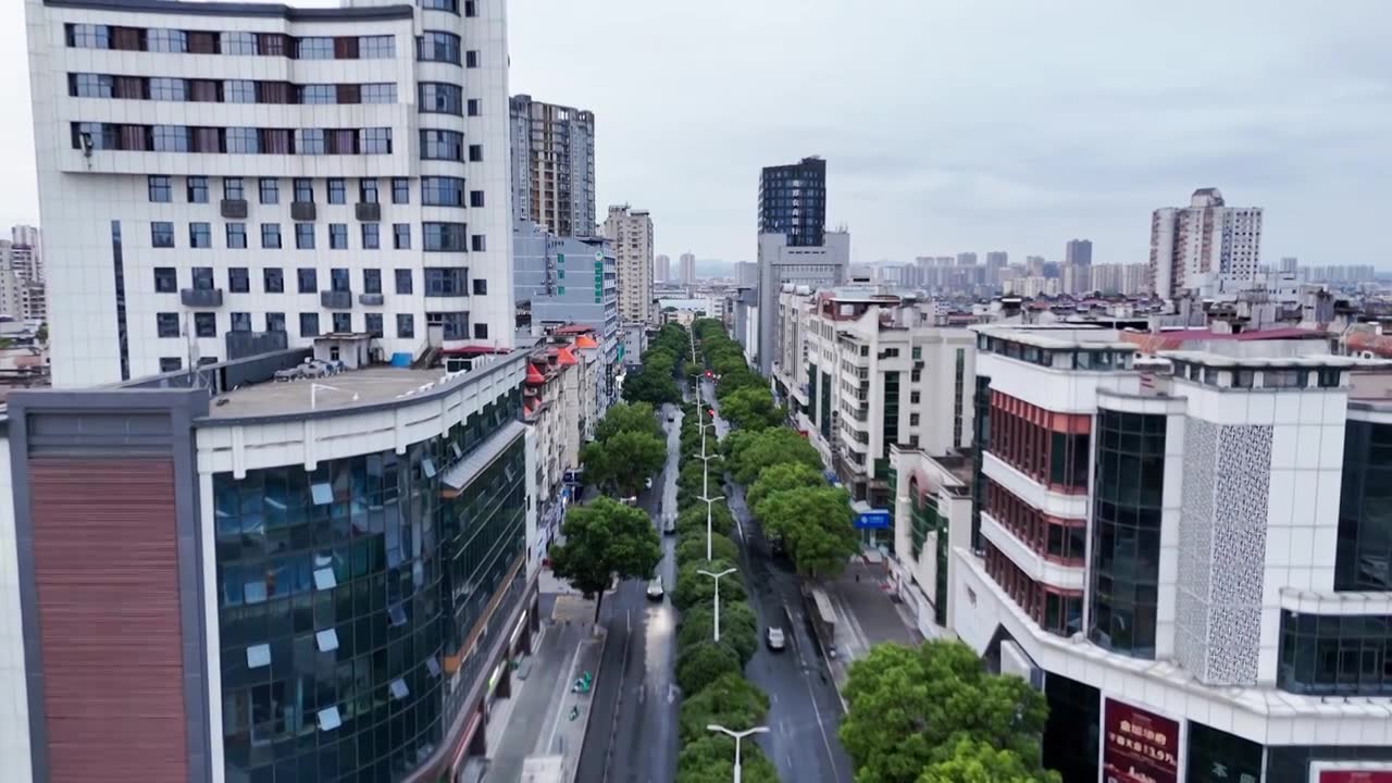 鹰潭月湖区建筑街道视频素材