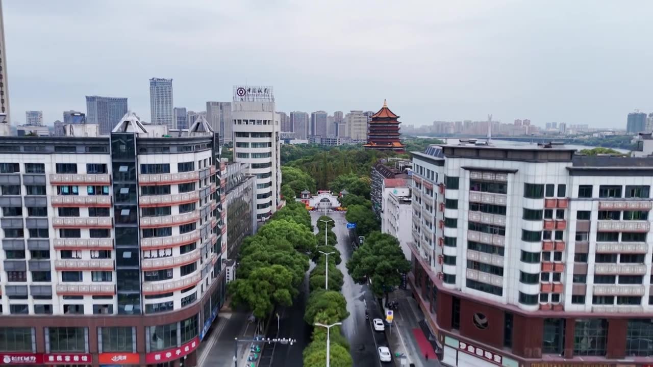 鹰潭月湖区建筑街道视频下载