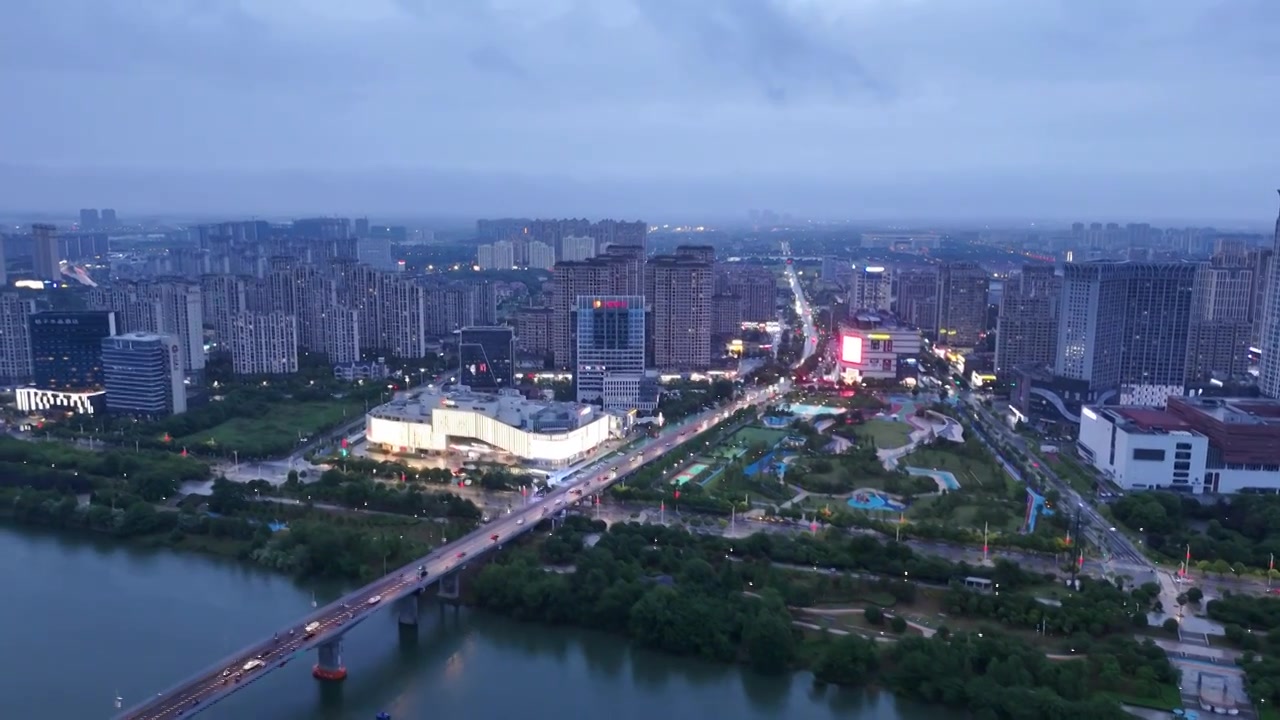 鹰潭月湖区华章茂城市夜景视频下载