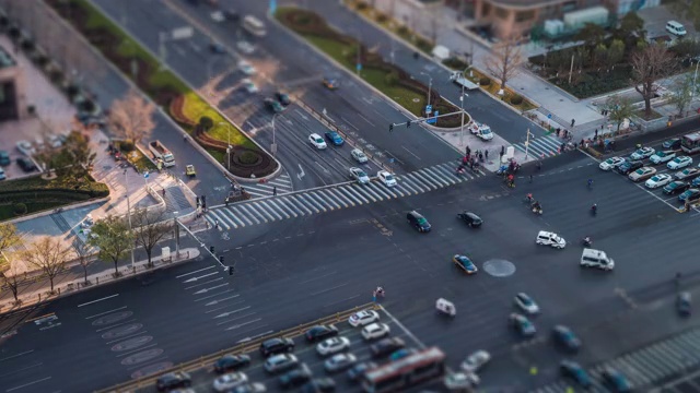 北京长安街的十字路口视频素材